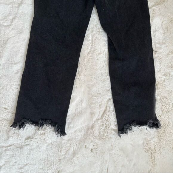Free People We the Free black cropped flare open knee distressed jeans size 27 - Picture 5 of 8